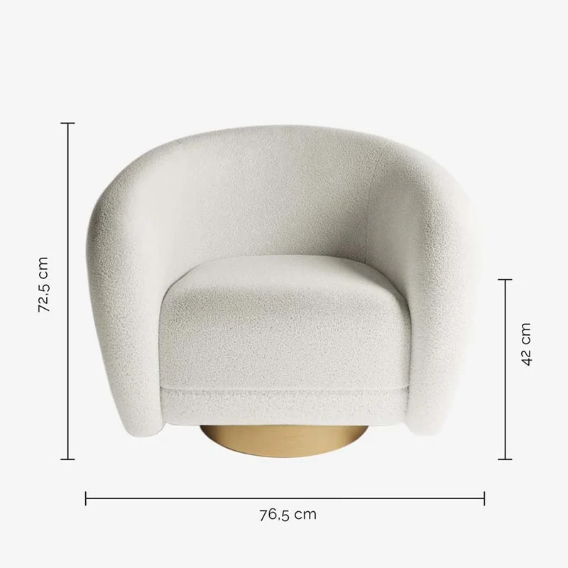 Fauteuil effet laine bouclée et laiton