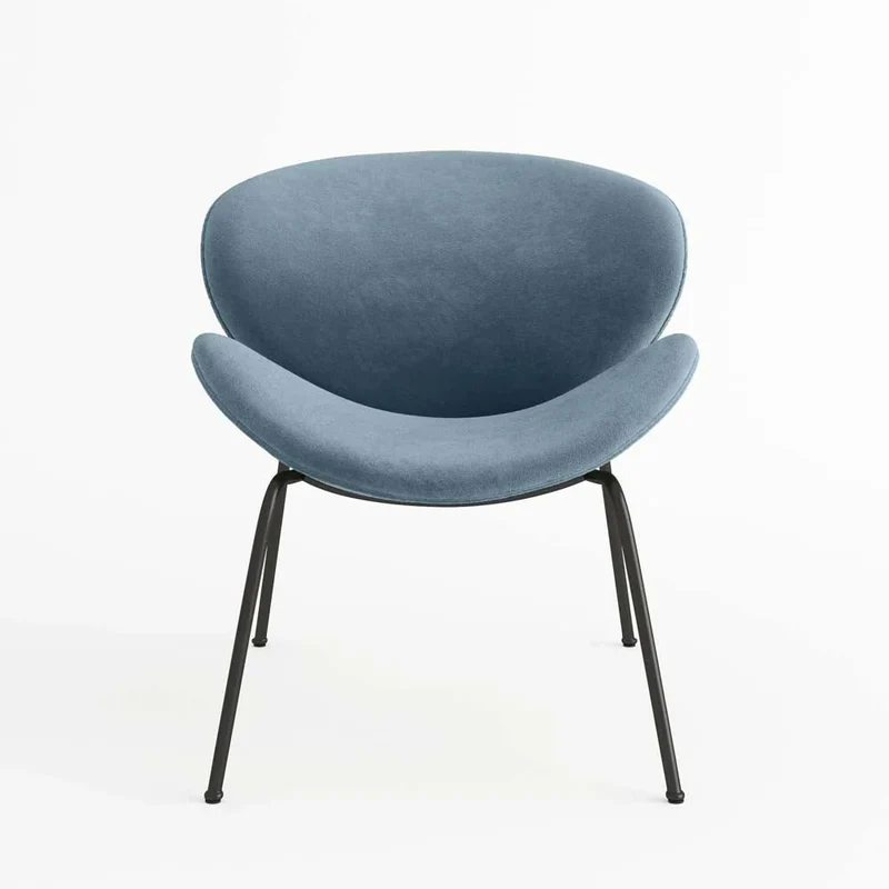 Fauteuil en velours bleu perle