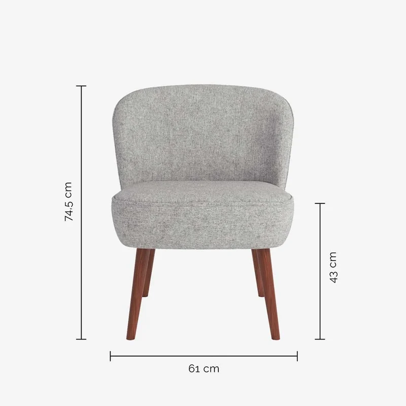 Petit fauteuil de salon en tissu gris
