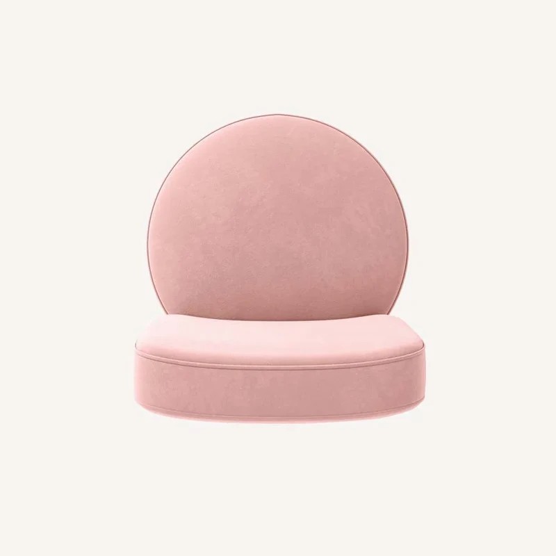 Petit fauteuil en velours rose vintage