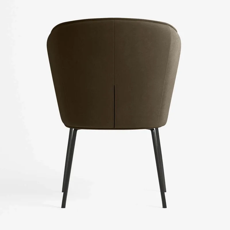 Chaise en velours brun foncé