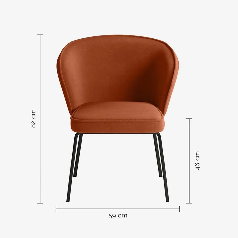 Chaise en velours ocre
