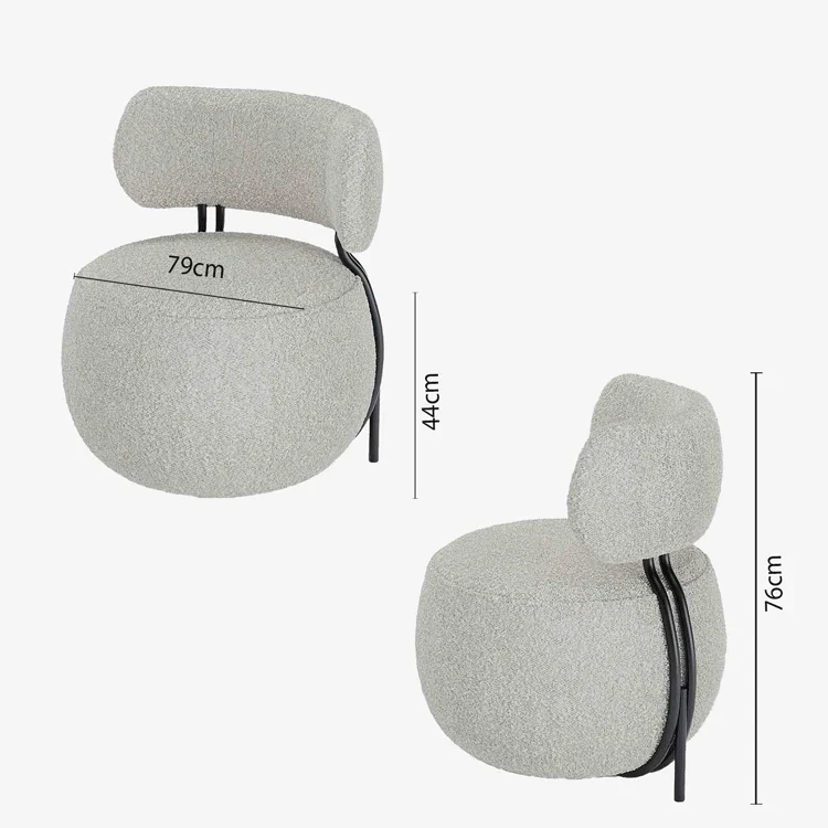 Fauteuil rond en laine boucl e