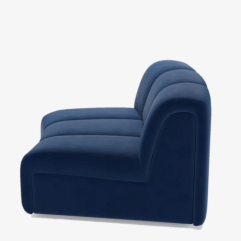 Chauffeuse d angle pour canap modulable en velours bleu marine H l ne