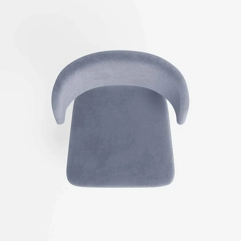 Lot de 2 chaises en velours bleu perle