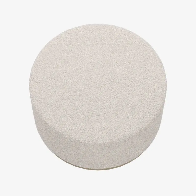 Grand pouf rond ottoman en bouclette
