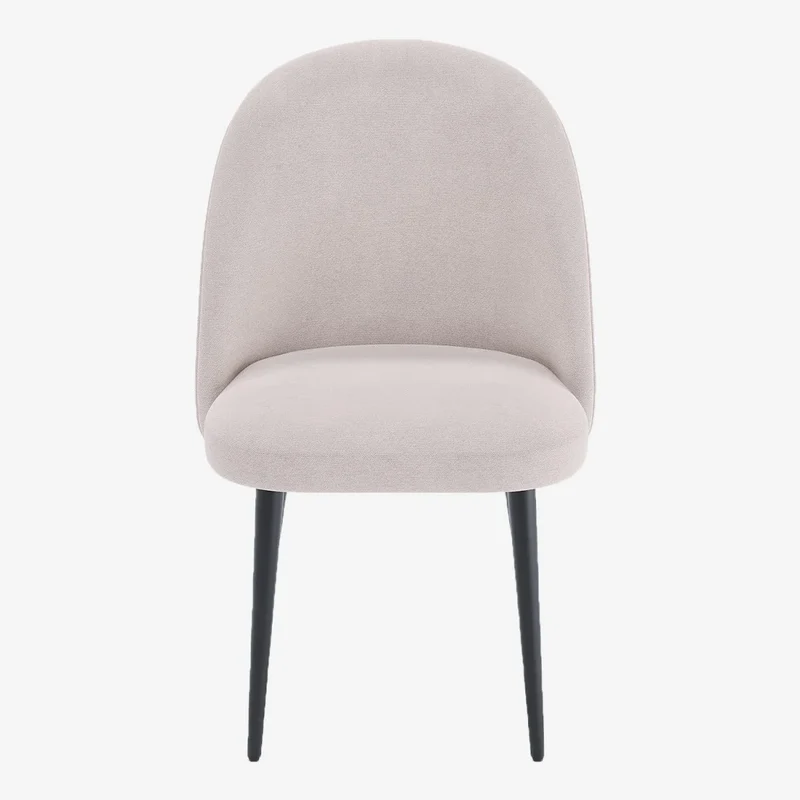 Lot de 2 chaises tissu & métal noir