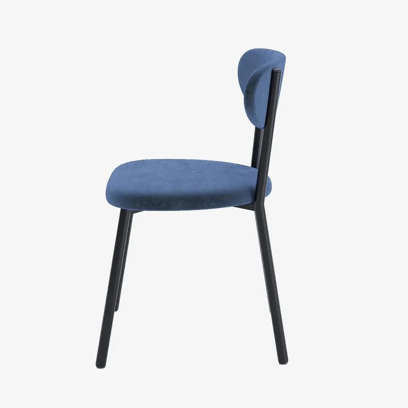 Lot de 2 chaises velours pied métal