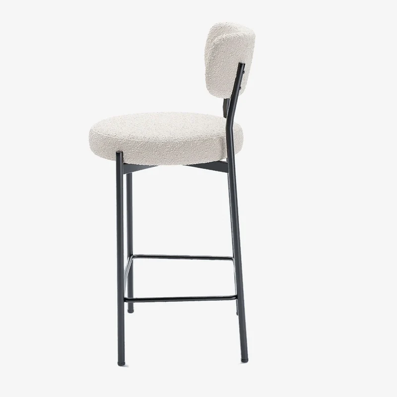 Lot de 2 fauteuils de bar bouclette blanche Lili