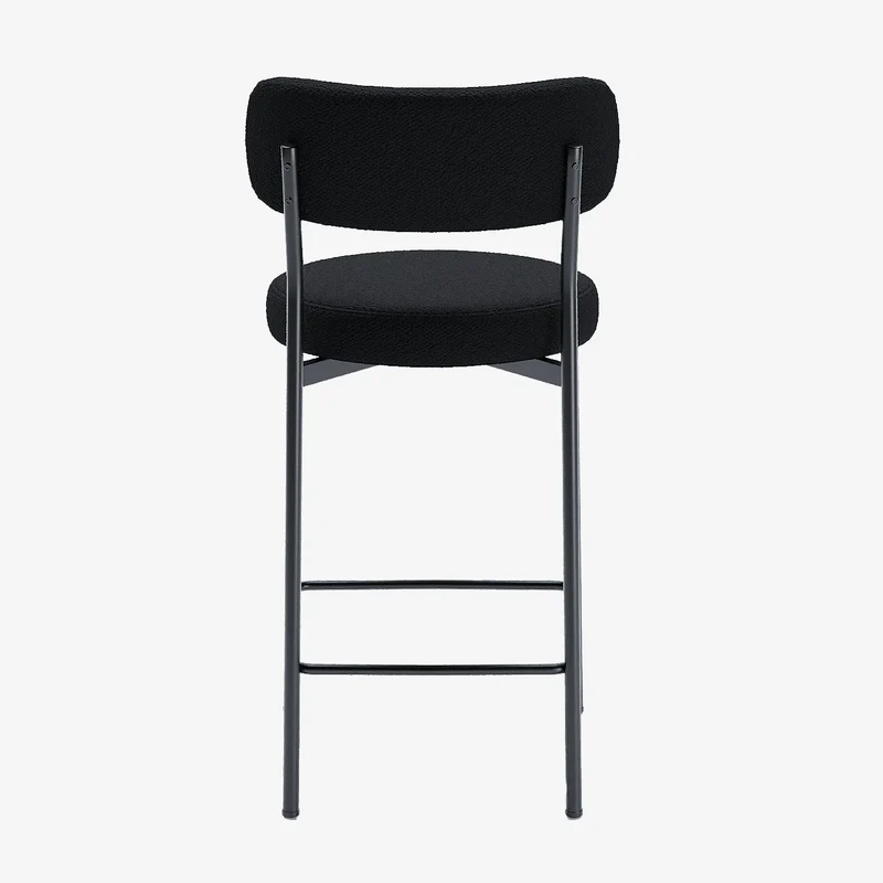 Lot de 2 fauteuils de bar bouclette grise anthracite Lili