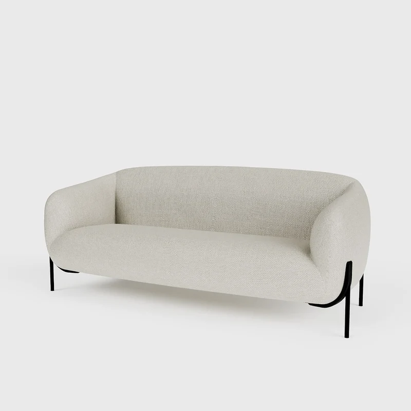 Joyce Canap design arrondi tissu chenille blanc