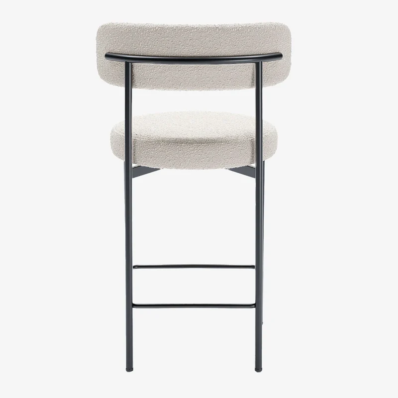 Lot de 2 tabourets de bar bouclette blanche Agathe