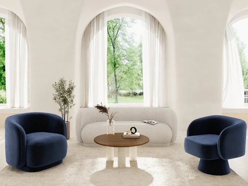 Canap blanc tissu bouclette Bianca