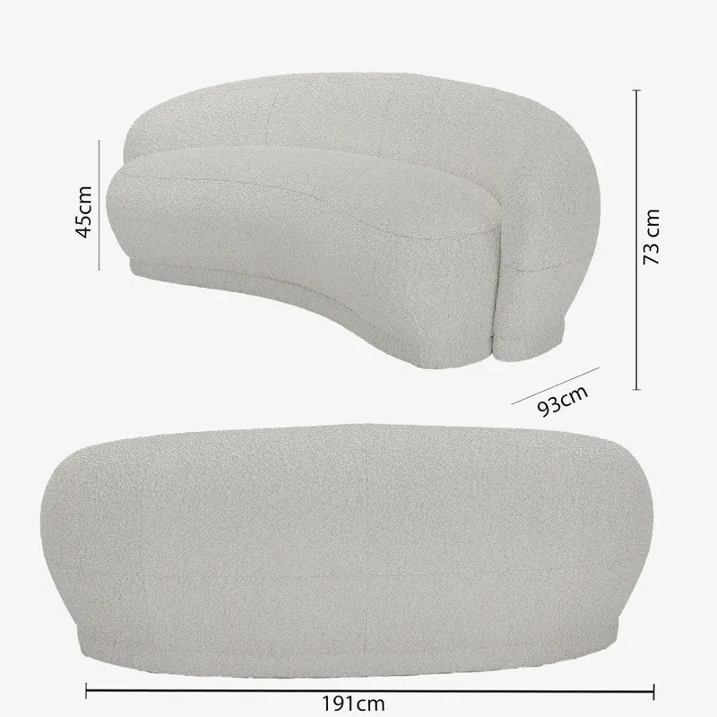 Canap blanc tissu bouclette Bianca
