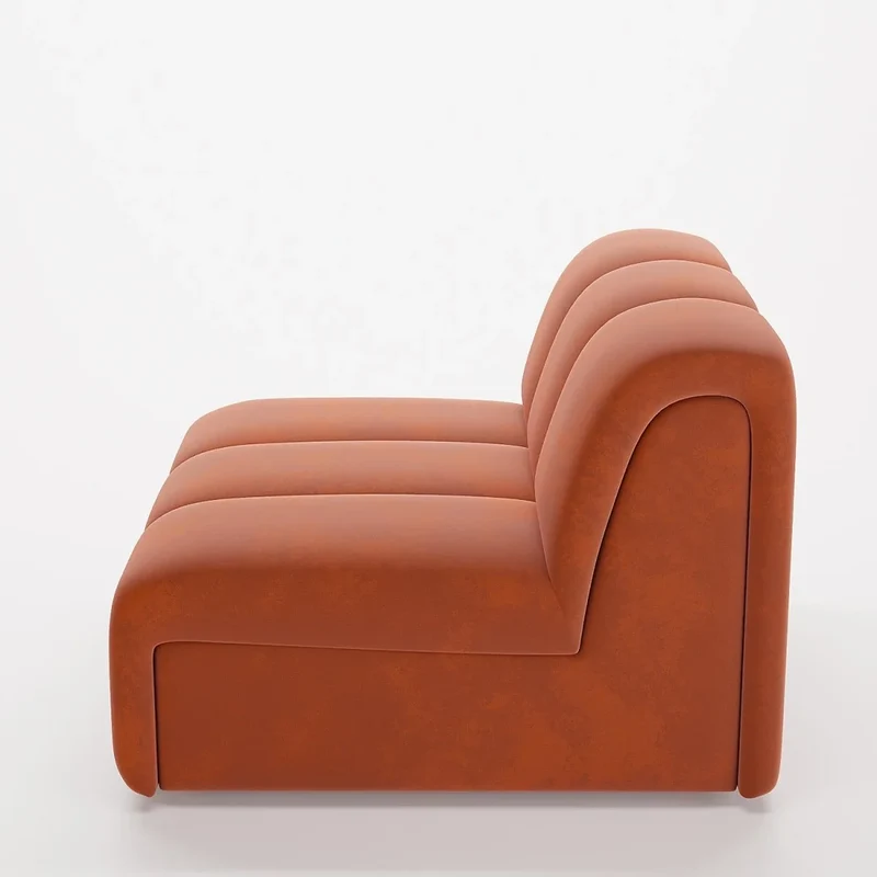 Canap modulable en velours ocre H l ne