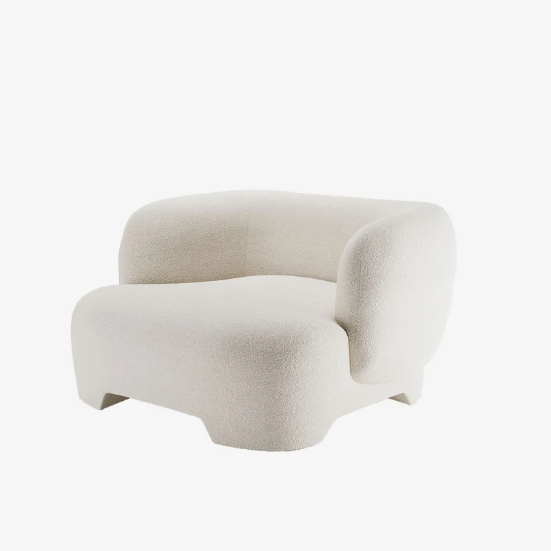 Loveseat Albano - Fauteuil 1,5 place boucl cr me