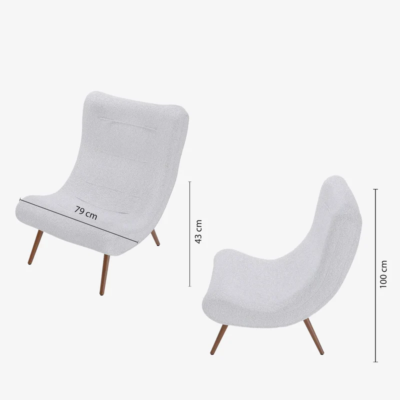 Fauteuil avec repose-pieds bouclé