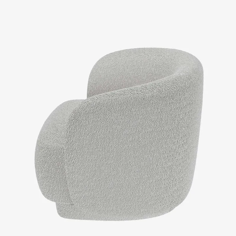 Fauteuil bouclette couleur gris-cr me Victoria