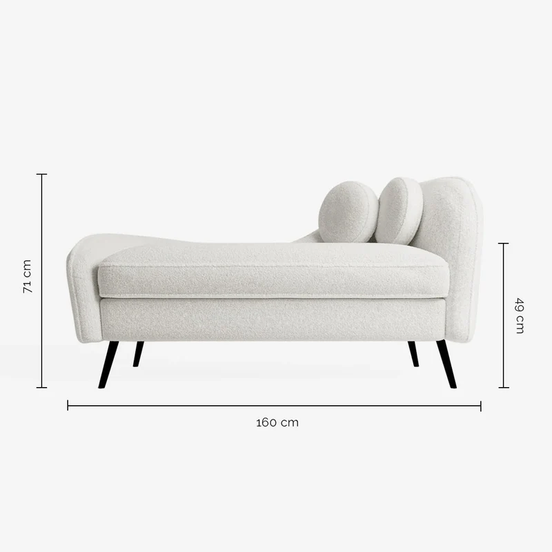 M ridienne effet laine boucl e blanc cru, pieds m tal noir