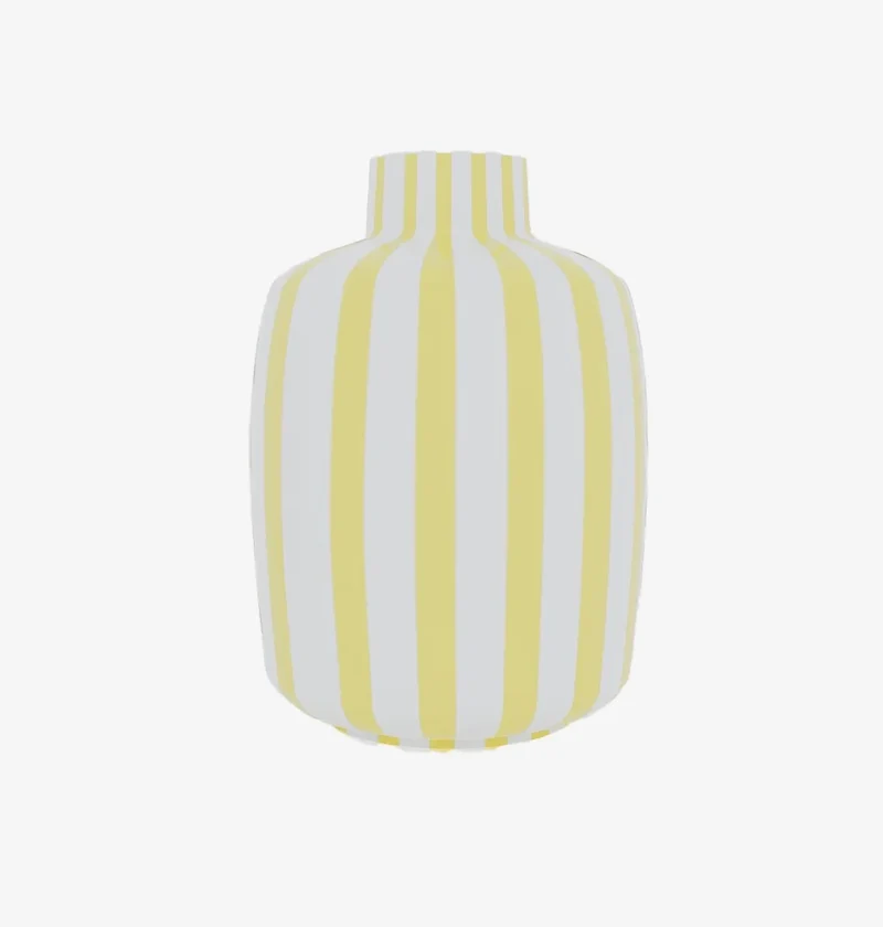 Milan Vase d coratif ray jaune en c ramique