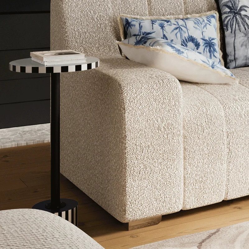 Table d appoint ronde originale couleur bleue Jasmin