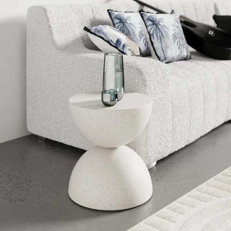 Table d'appoint ronde design en magn sie, gris mouchet Bergamote