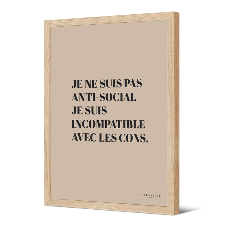Affiche ou affiche encadrée Anti Social
