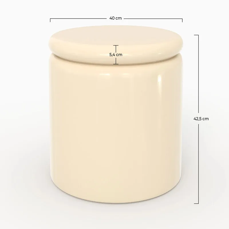 Table d'appoint Oscar laquée blanche en MDF, D40 cm