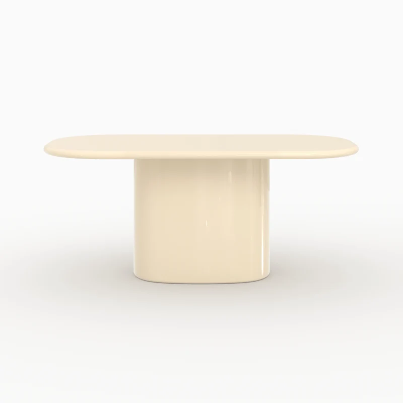 Table rectangulaire Lydia laquée blanche en MDF, 6 personnes