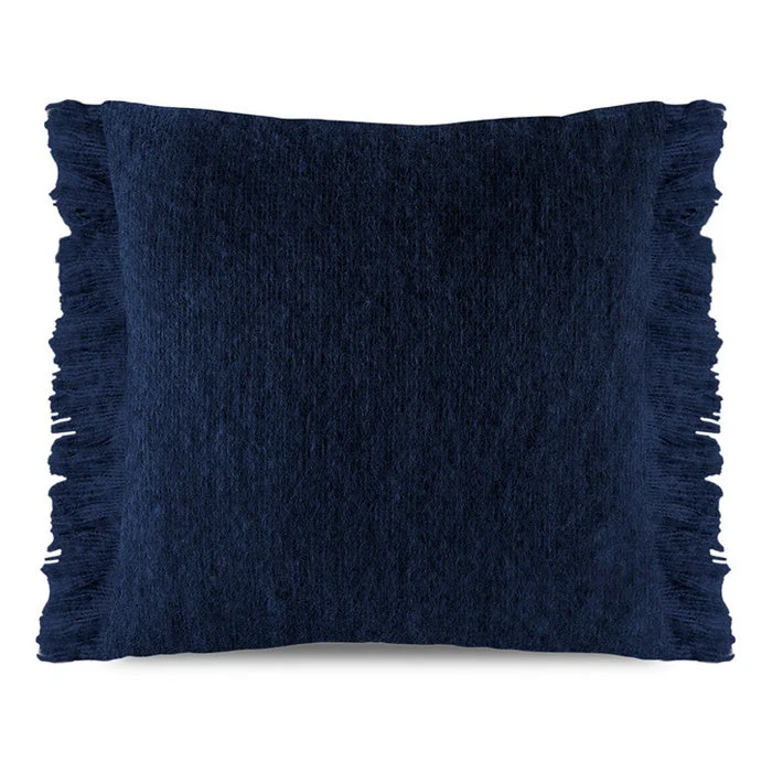 Coussin mohair uni Indigo