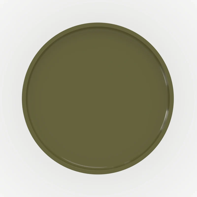 Table d'appoint Nora laquée vert olive en MDF, D40 cm