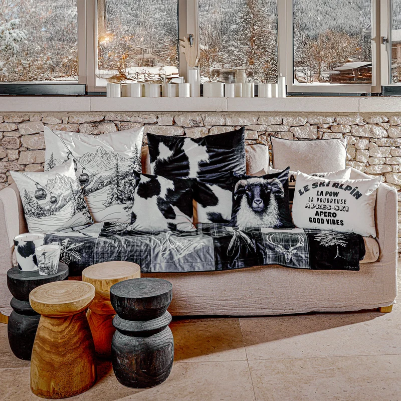 Coussin Velours Montagne San Candido