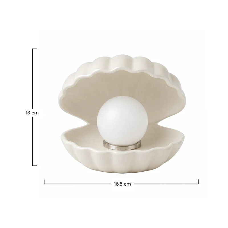 Lampe à poser Shell en céramique blanche