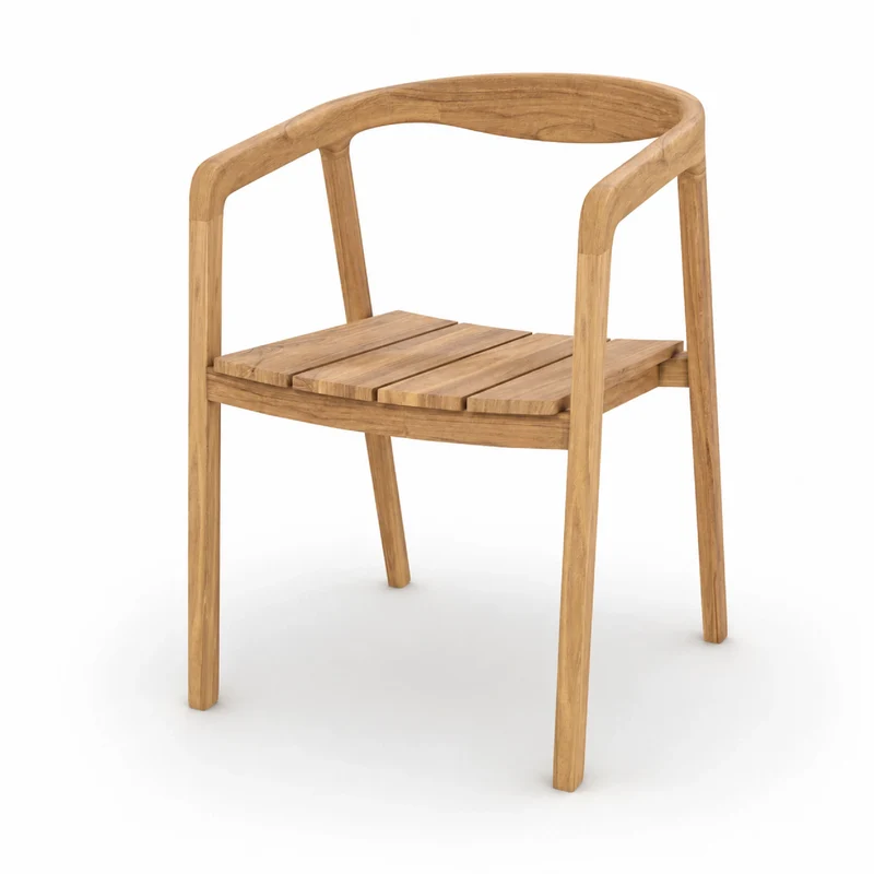 Table et chaises de jardin Suri en bois de teck massif, 6 personnes