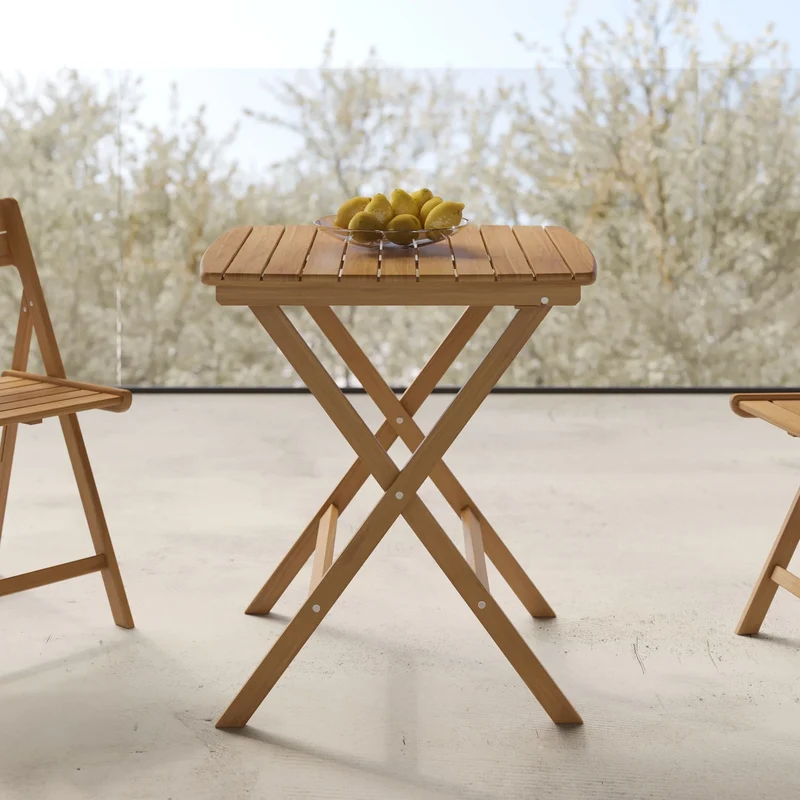 Table et chaises de jardin Siquijor en bois d'acacia huilé 2 personnes