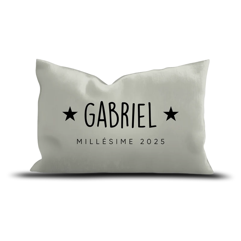 Coussin Velours Personnalisé Millésime Vert