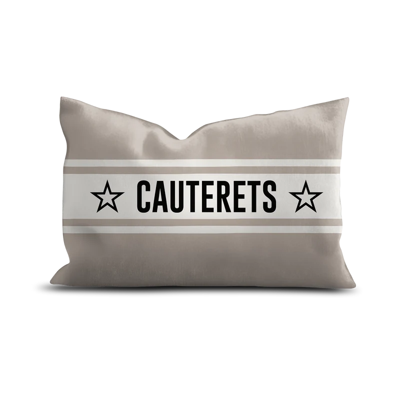 Coussin Velours Personnalisé Montagne Ampezzo Beige