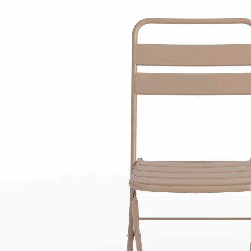 Table et chaises de jardin pliantes Yumi 4 personnes en métal taupe