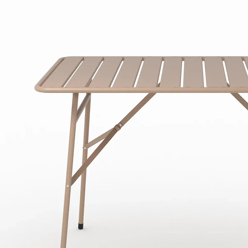 Table et chaises de jardin pliantes Yumi 4 personnes en métal taupe