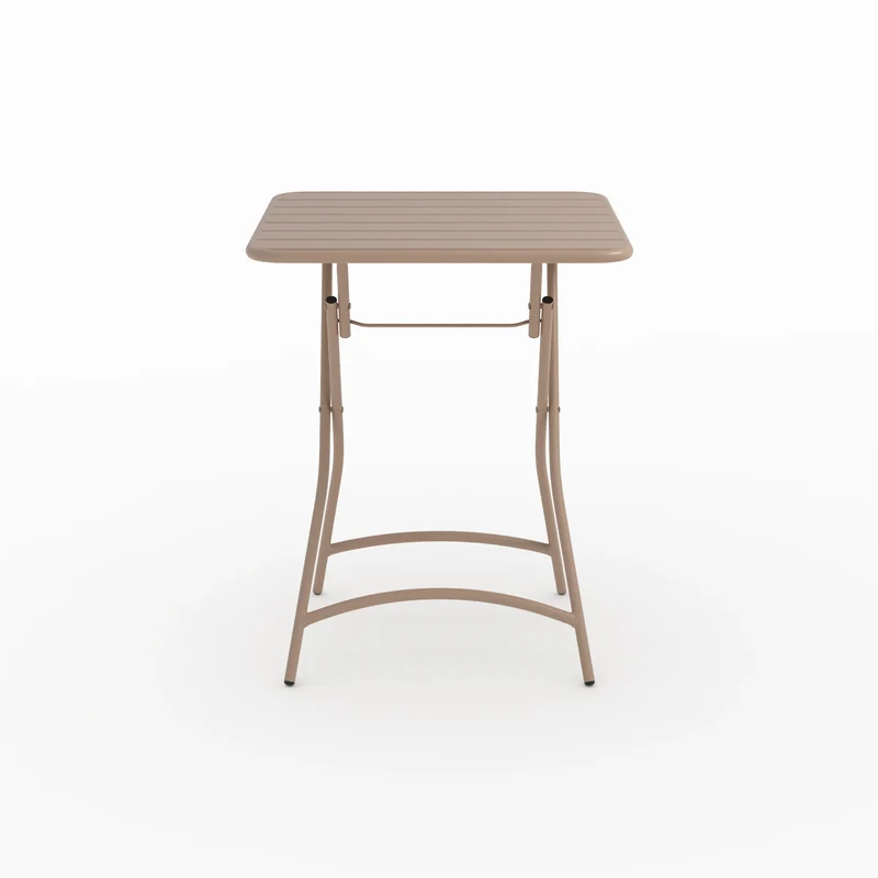 Table et chaises de jardin pliantes Yumi 2 personnes en métal taupe
