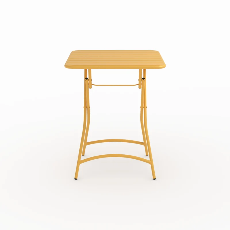 Table et chaises de jardin pliantes Yumi 2 personnes en métal jaune