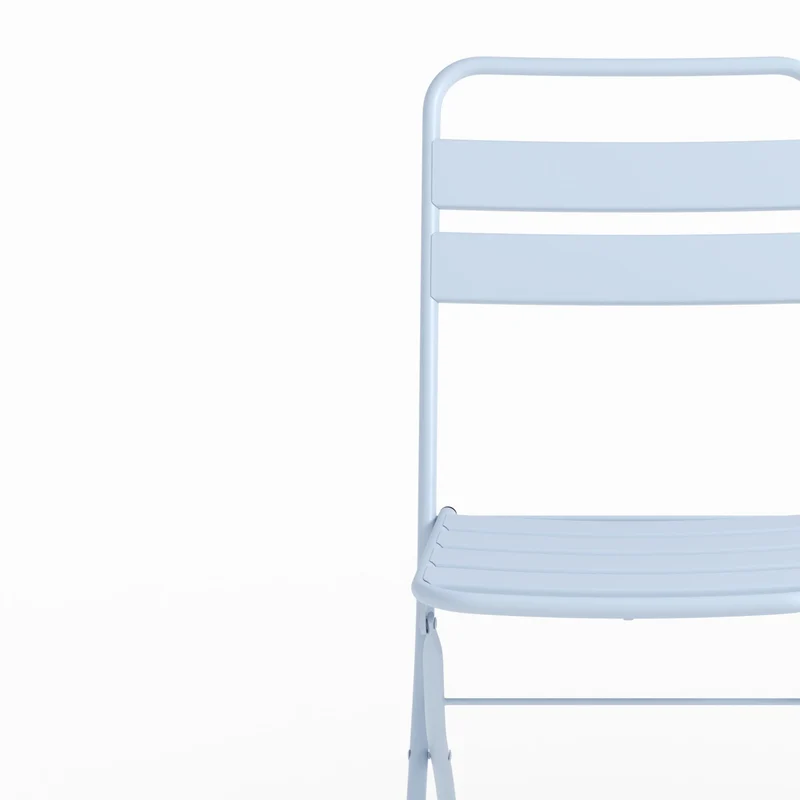 Table et chaises de jardin pliantes Yumi 4 personnes en métal bleu