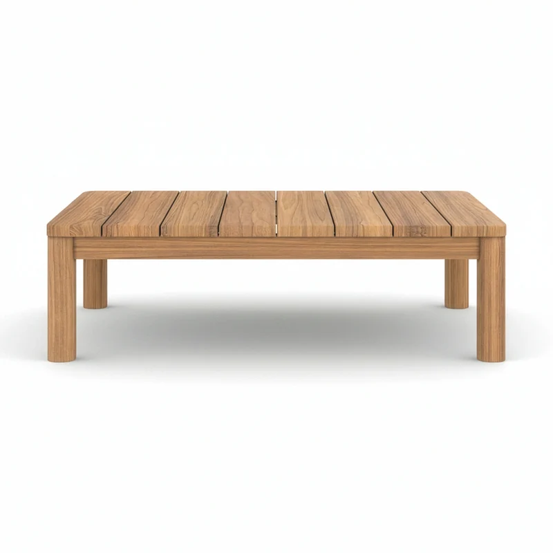 Salon de jardin Nadila 2 personnes en teck massif et tissu rayé jaune