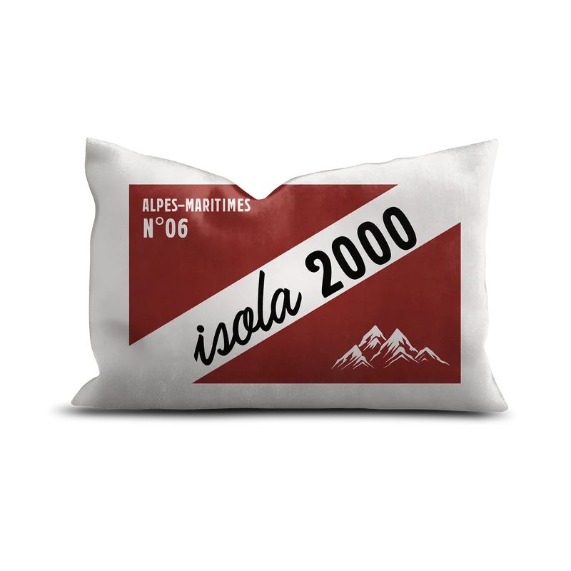 Coussin Velours Personnalisé Montagne St Gervais Rouge