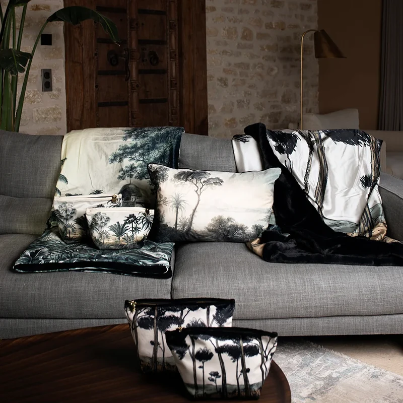 Coussin Velours Jungle Rajapur