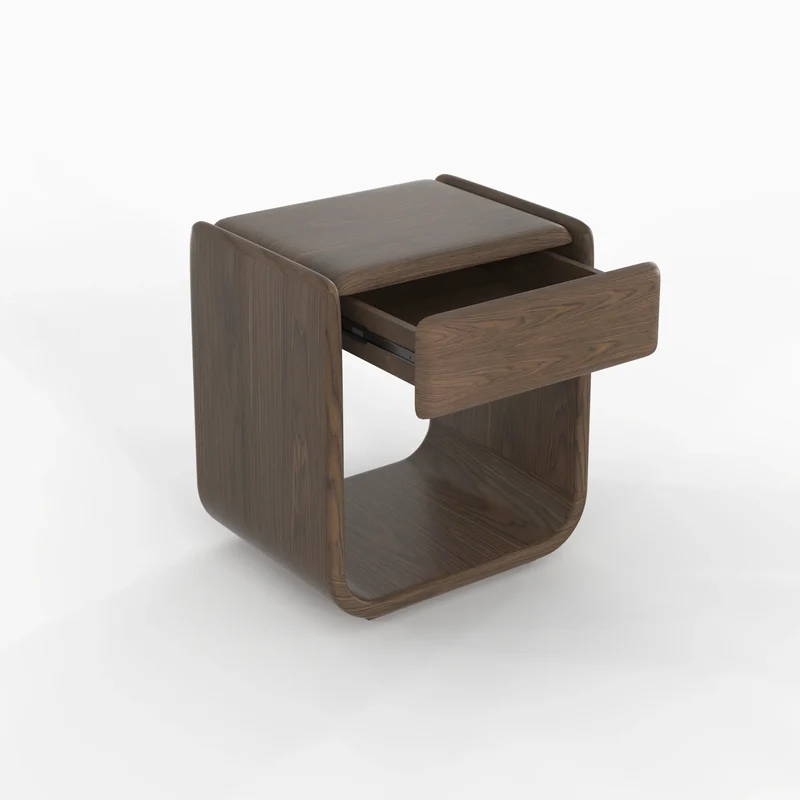 Table de chevet Eléa en placage noyer
