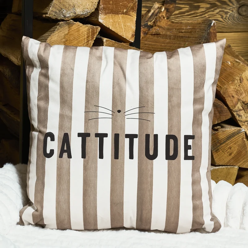 Coussin velours Cattitude