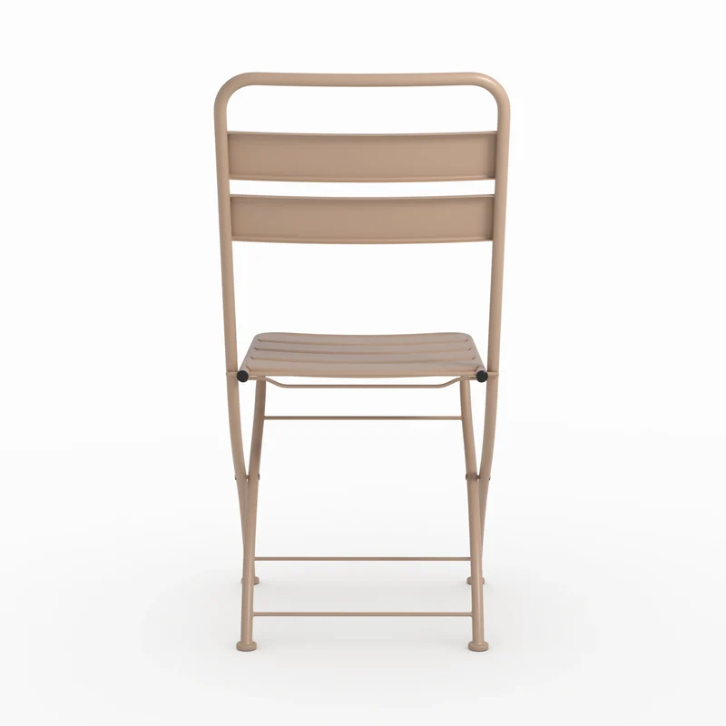 Lot de 2 chaises de jardin Yumi en métal taupe, pliantes