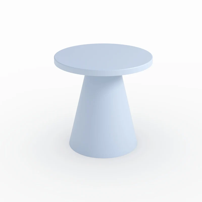 Table d'appoint de jardin Azuri en métal bleu pastel D45 cm