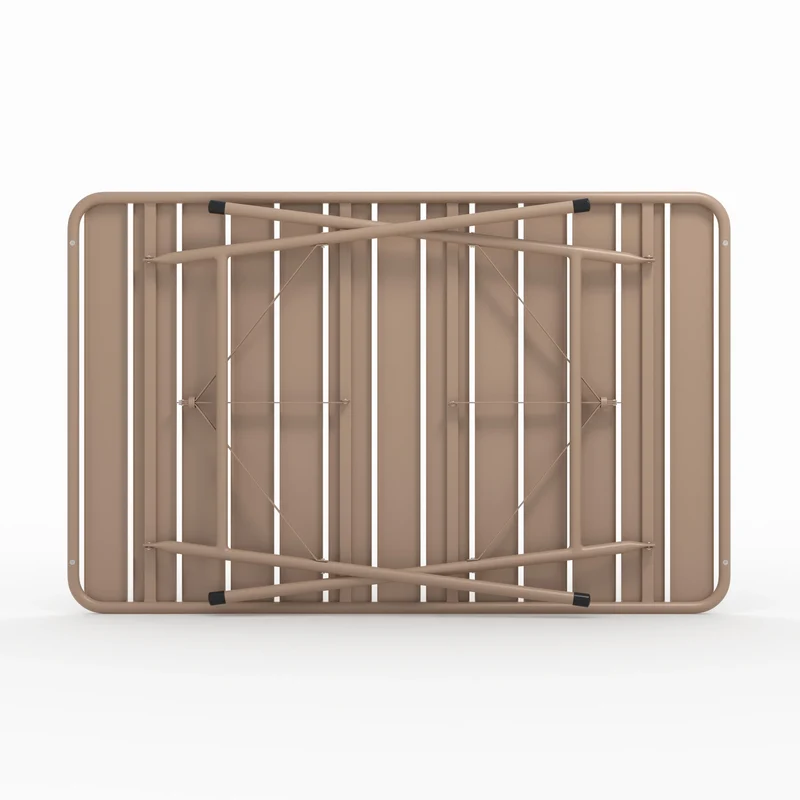 Table de jardin Yumi pliante en métal taupe 4 personnes